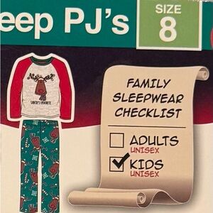 New Kids Reindeer Pajamas - Red and Green
